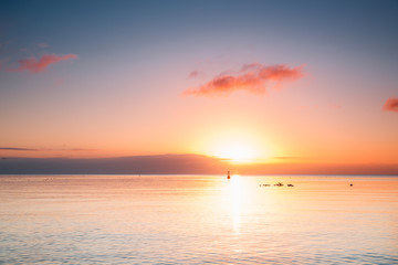 Sunrise at the pier in Orłowo in Gdynia