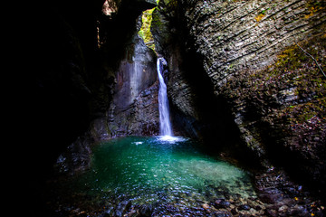Kozjak waterfall in Slovenia