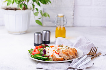 Grilled chicken breast with rice