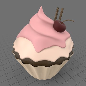 Stylized cupcake with frosting