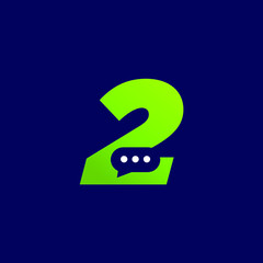 Initial Number 2 Chat Logo Design