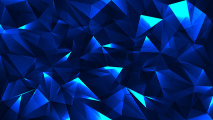 Dark blue and bright polygon abstract pattern