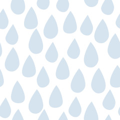 Rain illustration texture. Simple seamless vector pattern of raindrops.