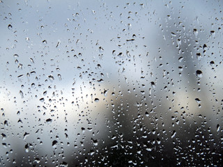 rain drops on the glass, bad weather, rainy