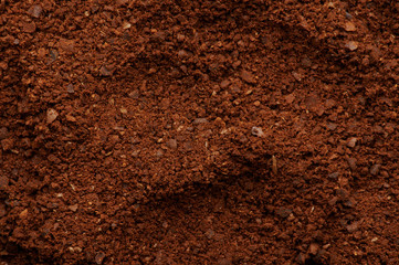 Texture of brown ground coffee