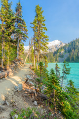 Beautiful Mountain Trail View at Joffre Lakes, British Columbia, Canada.
