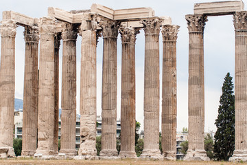 The Temple of Olympian Zeus columns (also Olympieion/Columns of the Olympian Zeus/Archeologikos Choros Olimpiiou),  Syntagma Square, Athens, Greece