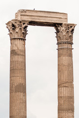 Detail of antique pillar, The Temple of Olympian Zeus columns (also Olympieion/Columns of the Olympian Zeus/Archeologikos Choros Olimpiiou),  Syntagma Square, Athens, Greece