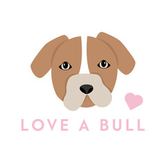 Vector illustration of an American Pitbull Terrier. Love a Bull.