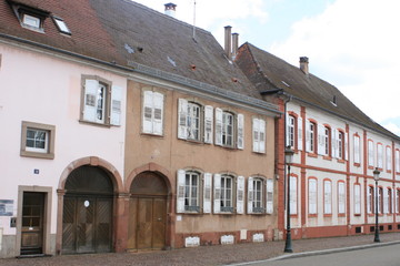 Architektur in Haguenau. Hagenau Elsass.