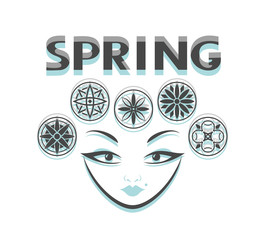 Design of woman eyes and spring message