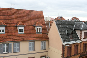 Architektur in Haguenau. Hagenau Elsass.