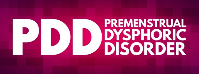 PDD - Premenstrual Dysphoric Disorder acronym, medical concept background