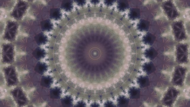 Rotaing, pulsating and flashing multicolored kaleidoscopic effect with hypnotic mandala visuals.