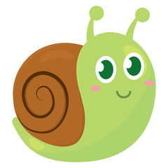 Isolated cute snail cartoon