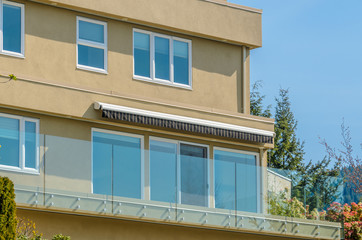 The roof of the house with nice window.