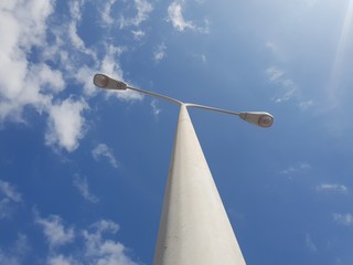 wind turbine against blue sky