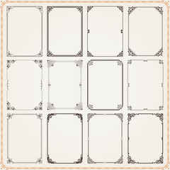 Decorative frames and borders rectangle proportions set 8
