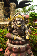statue in thai temple elephant