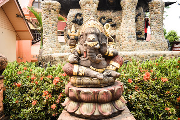 statue in thai temple elephant