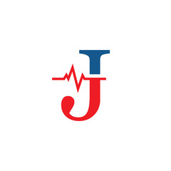 initial letter j cardiogram logo vector