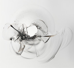 Cracked glass on a white background texture