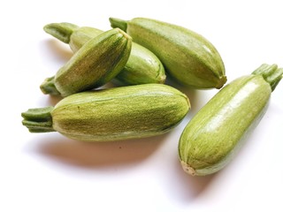 Fresh zucchini isolated on white