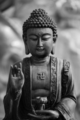 Buddha statue used as amulets of Buddhism religion. - obrazy, fototapety, plakaty
