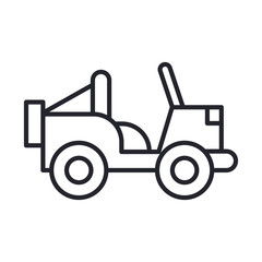 Naklejka premium military jeep vehicle line and fill style icon
