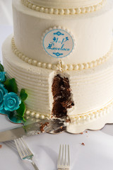 Wedding cake dessert table tier frosting fondant cream pie