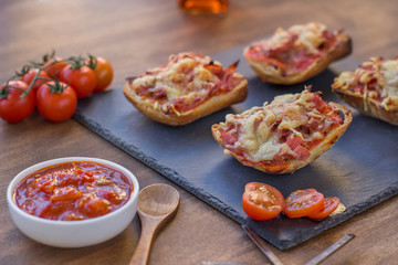 Plate of handmade panini sandwich