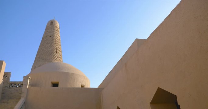 Emin minaret or Sugong tower in Turpan. the largest ancient Islamic tower in Turpan Xinjiang, China.