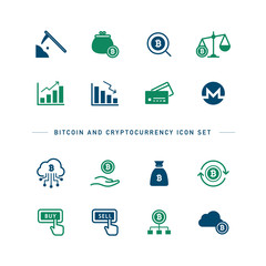 BITCOIN AND CRYPTOCURRENCY ICON SET