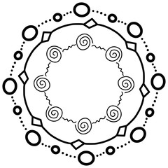 Abstract doodle frames set with eyes, lips and hearts. Isolated abstract hand drawn art on white background. Vector stock illustration.