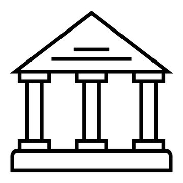 recommend clip art: Institution icon. Court building symbol. Bank, financial institute, Wall Street symbol. Federal Hall icon. Pantheon icon. Old Rome, Italy architecture sign.
