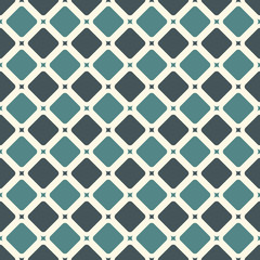 Contemporary geometric seamless pattern. Repeated squares, diamonds motif. Simple ornament. Modern abstract background