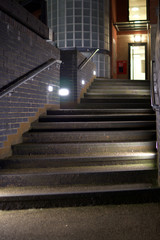 Steps to building at night