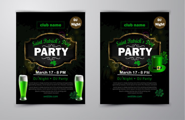 St. Patrick's Day poster set Vector illustration