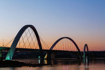 Fototapeta premium Bridge over the artificial lake in Brasilia.