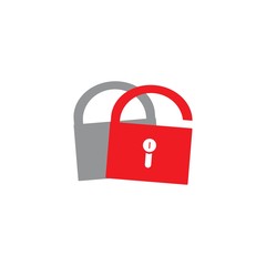 lock, unlock padlock logo vector