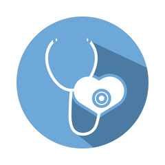 Obraz premium medical stethoscope tool block style icon