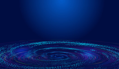 Lines, particle flow cosmic vortex, network technology big data background.