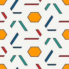 Contemporary geometric pattern. Geo ornament. Repeated figures. Modern background. Seamless surface abstract design. Minimalist wallpaper. Simple digital paper, textile print. Vector art
