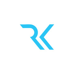 RK R K letter logo design vector