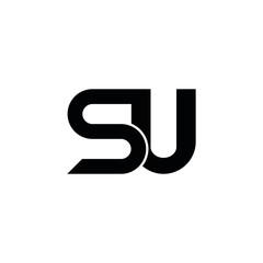 SU S U letter logo design vector