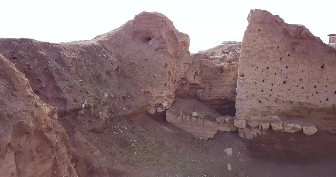 Drone shot of what remains of the wall of Jericho. Where Rahab would have helped the two Israelites escape.