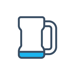 Beer glass icon filled outline style