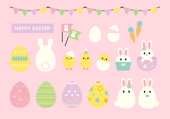 イースター　セット　手書き風 © Sei