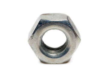 Metal nut isolated on white background