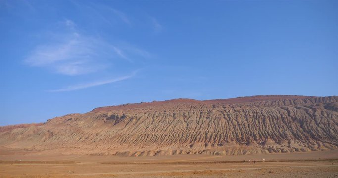 Nature landscape view of the Flaming Mountain in Turpan Xinjiang Province China.